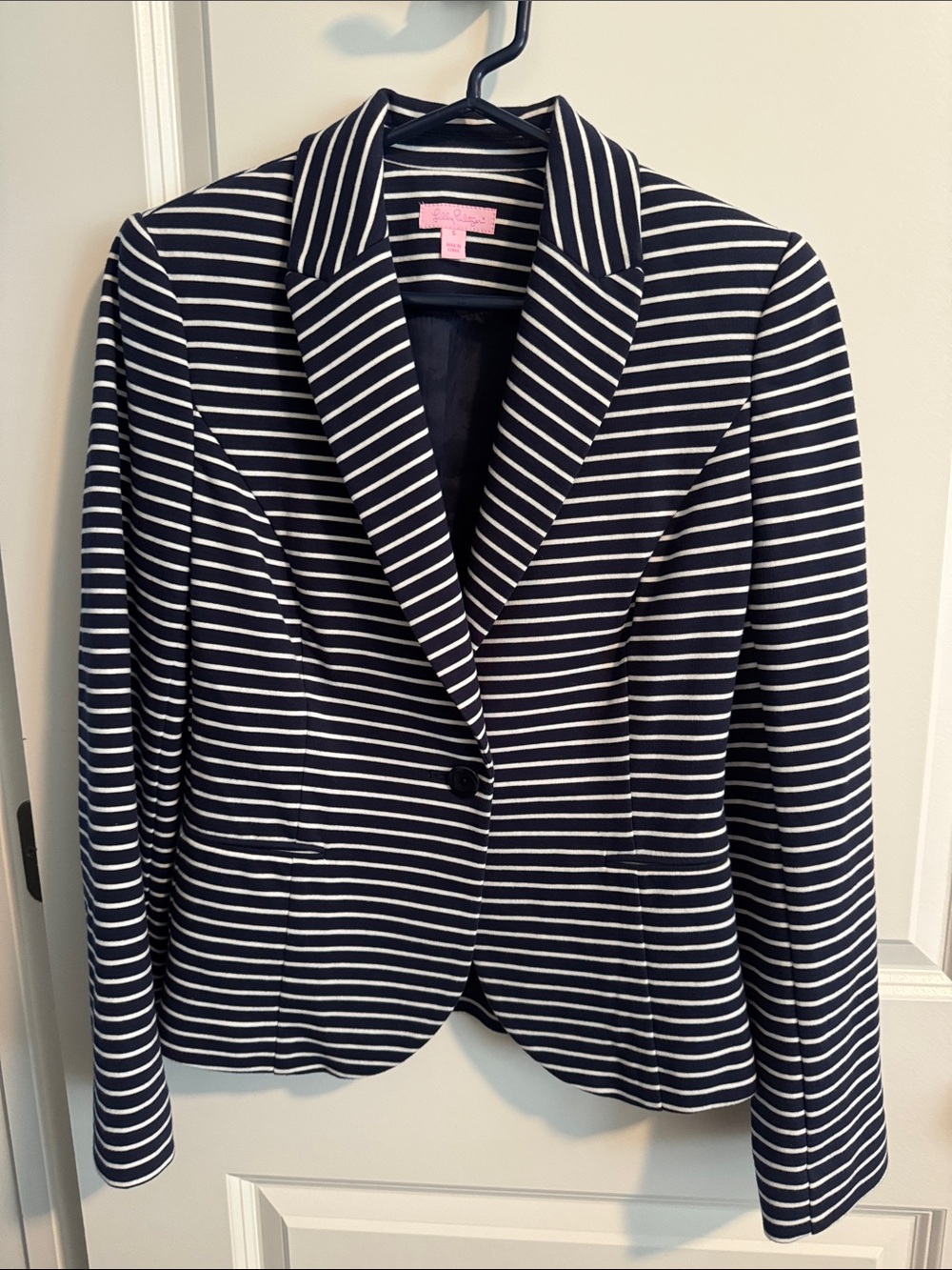 Lilly Pulitzer Navy & White Striped Women's Blazer NWOT